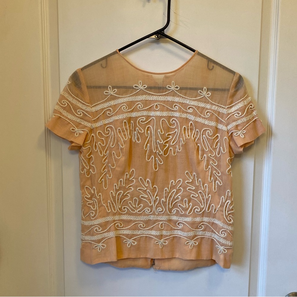 SPRING CLEARANCE - Vintage Western Top - XS/S - Peach
